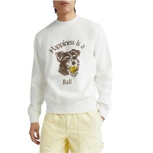Palmes Happiness is a ball‎ Dog Graphic Sweatshirt Size XL Preppy